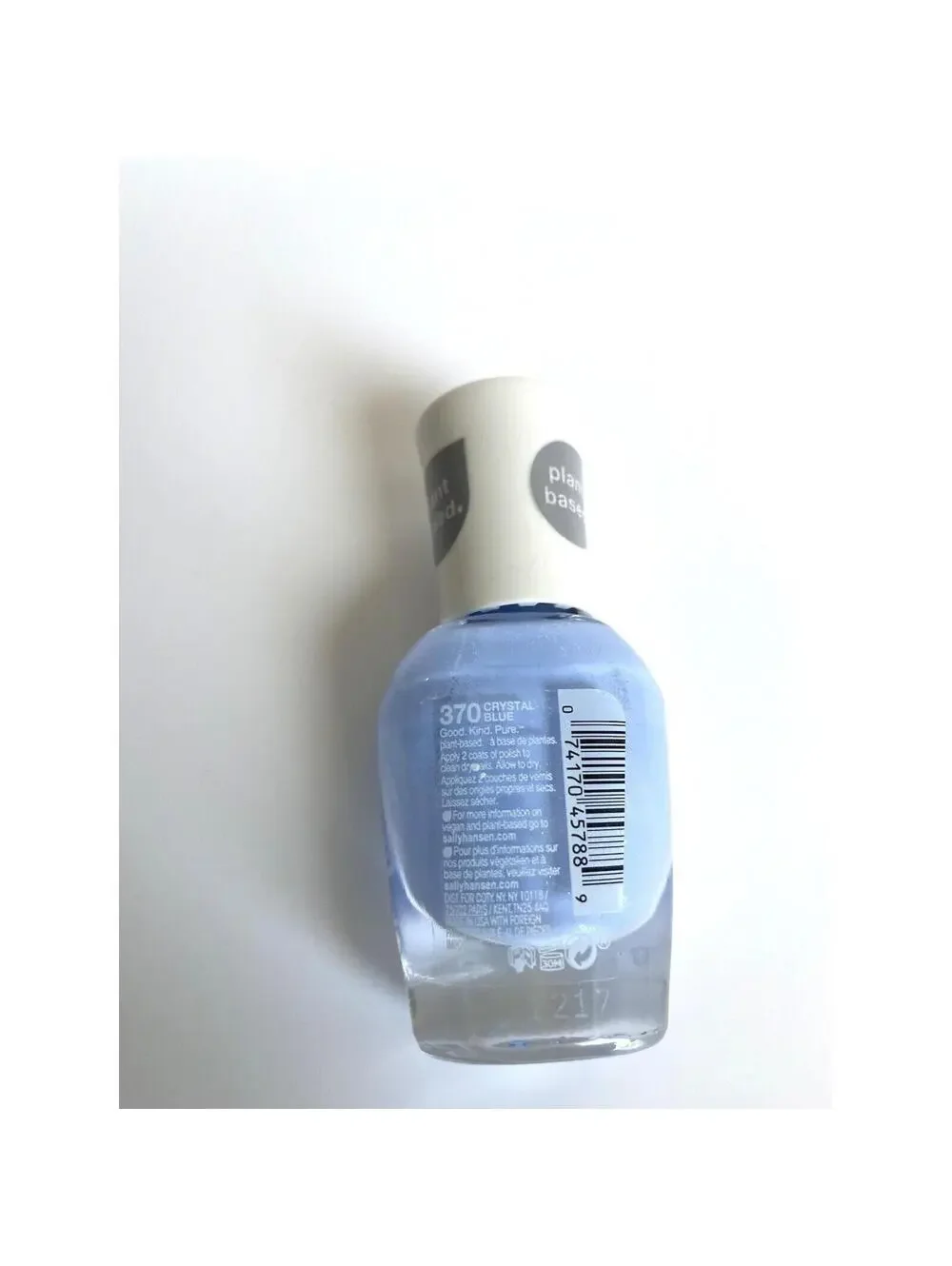 Sally Hansen #370 Crystal Blue Nail Polish 100% Vegan Plant Based for Nail Care